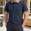 Short Sleeve Technical Polo Top - Navy