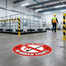 Dark Gray Premium Attention No Naked Lights Floor Sign - Slip Resistant Safety Sign