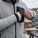 Fleece Work Hoodie with Thumb Grip - White/Black (view 2)