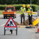 Dark Gray Premium Men At Work Sign Erection Supplementary Plate 750mm