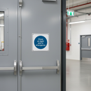 Light Slate Gray Mandatory Fire Safety Signs - Close at Night and in Emergency Instructions