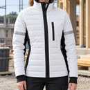 Women's Insulated Work Jacket with Stretch Panels - White/Black
