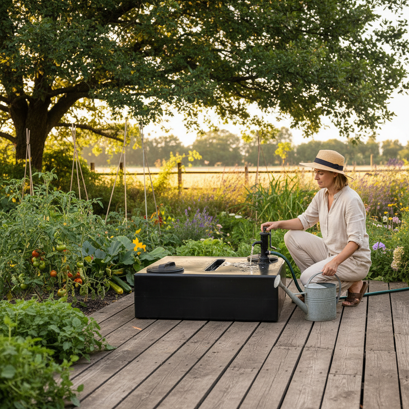 Dark Olive Green Premium Flat Potable 280 Litre Water Tank for Drinking Water Storage