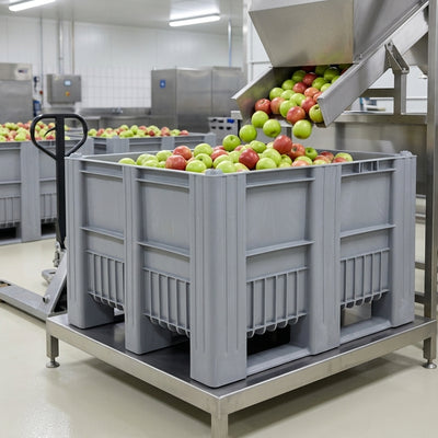 Plastic Pallet Box 1200 × 800mm 470L Food-Grade HDPE