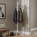 Premium Wooden Tri Leg Coat Stand with Triangular Base - Stylish, Durable, and Modern Storage Solution in White, Black, and Pine