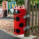 90 Litre Animal Face Litter Bin - Ladybird Design
