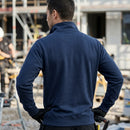Half Zip Work Sweatshirt Cotton Blend - Navy