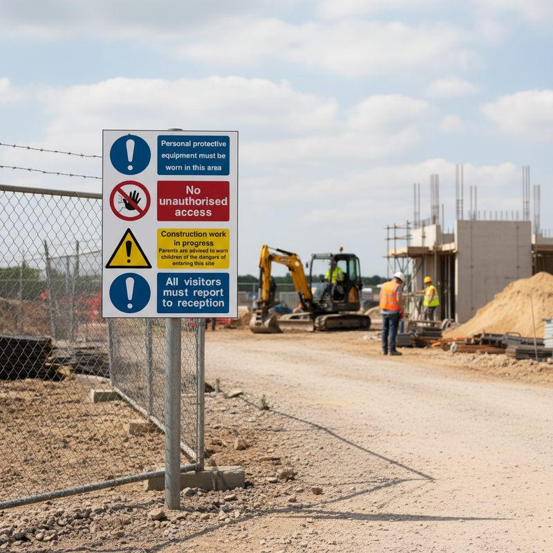 Light Gray Premium Multi-Message Construction Site Safety Boards