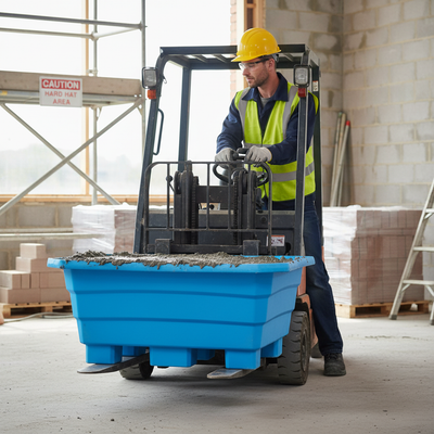 300 Litre Heavy Duty Fork Lift Mortar Tub with Durable Design