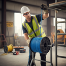 Dark Slate Gray Durable 200m Draw Cord Rope Coil - Heavy Duty Plastic Reel