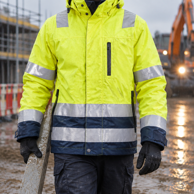 Yellow/Navy Class 3 Waterproof Insulated High-Visibility Jacket