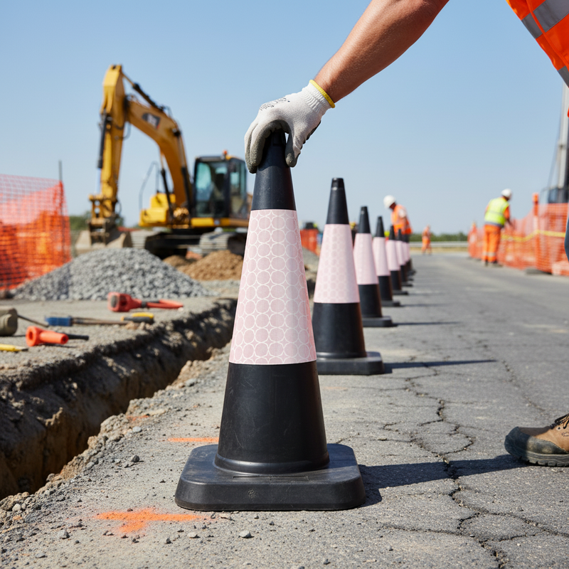 Dark Gray High-Performance 750mm Traffic Cone with Superior Design