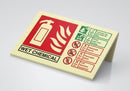 Glow in the Dark Wet Chemical Fire Extinguisher Sign – 105×155mm PVC (view 2)