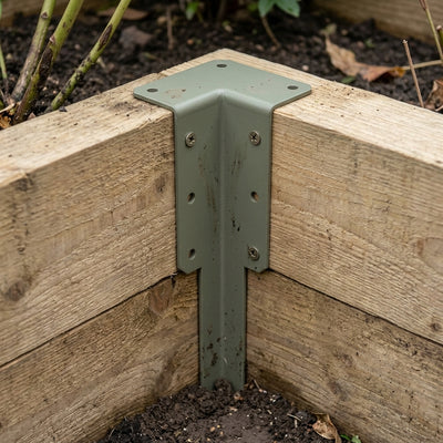 Double Sleeper Pin Corner Bracket 750mm x 2mm Olive Grey