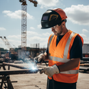 Gray Premium Hi-vis Flame Retardant Vest - Orange with Retro-reflective Tape