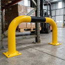 350 x 750mm steel collision protection guard yellow black