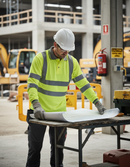 Dark Gray High-Visibility Long Sleeved Polo Shirt in Yellow for Safety