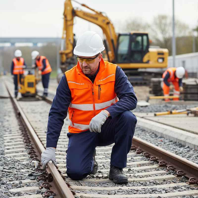 Gray High-Visibility Orange Softshell Bodywarmer with Fleece Lining