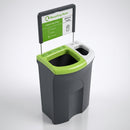 110 Litre Twin Compartment Recycling Bin with Open Apertures (view 2)