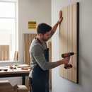 Premium Wooden Wall Panel 120cm x 60cm - Light Oak Acoustic Dampening Slats for Modern Interiors