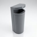 70 Litre Single Hooded Street Litter Bin – Galvanised Steel (view 2)