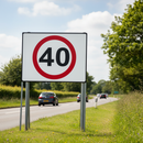 Light Gray 40mph Heavy Duty Metal Sign Face - 750mm for Traffic Control