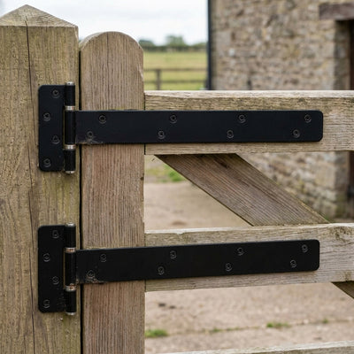 18" Heavy Tee Hinge, Black Finish, Pair