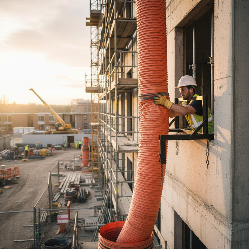 Rosy Brown Premium Universal Rubbish Chute Fixing Frame for Construction Sites