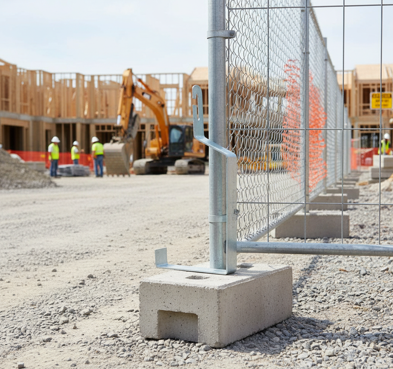 Light Gray Premium Anti-Lift Device for Temporary Fencing - Secure Your Site