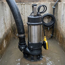 750W Submersible Sewage Pump 500 L/min 9m Head 3" BSP