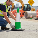 Gray Premium 1 Metre 2-Piece Traffic Cone with High Durability