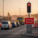 Tan When Red Light Shows Wait Here Quick-Fit Sign Face Diagram 7011