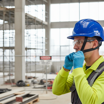 Premium Industrial Safety Hard Hat with 6-Point Harness
