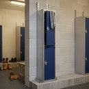 Two-door galvanised security locker with cam lock