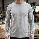 Long Sleeve Bamboo Charcoal Work T-Shirt - Ice Grey