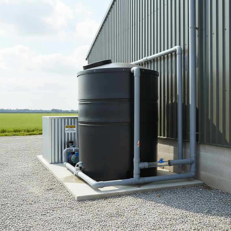 Light Gray Premium Tall Cylindrical 2000 Litre Bunded Water Tank for Reliable Storage