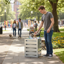 Rosy Brown Heavy Duty Steel Litter Bin for Public Areas - 45L, 75L, 90L Capacities