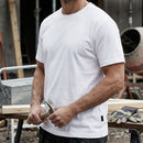Loose Fit Cotton Crew Neck Work T-Shirt - White