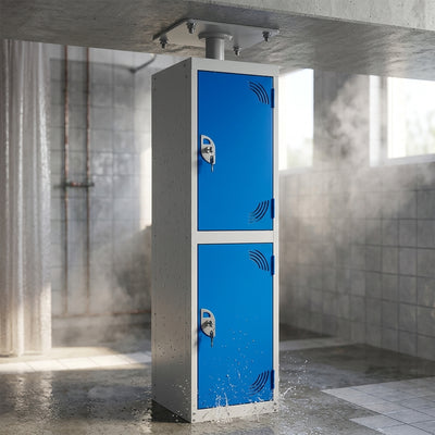 Two-Door Galvanised Steel Splash Locker, 300/450mm Depth