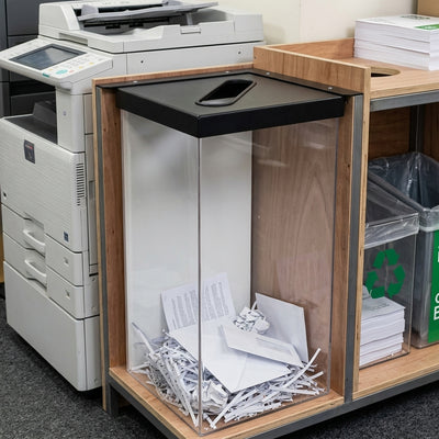 63 Litre Clear Mild Steel Recycling Bin with Colour-Coded Lid