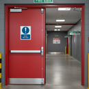 Dim Gray Mandatory Fire Safety Signs - Close This Door with Exclamatory Sign