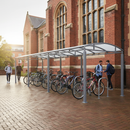 Dim Gray Premium Cycle Shelter or Walkway Cover with Clear PETG Roof 1m - 5m Extension Bays