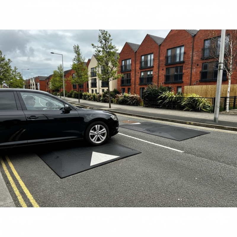 Dim Gray Premium Speed Cushions - Two Piece for Safe Traffic Management