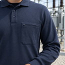 Arc Flash Flame Resistant Long Sleeve Polo Shirt - Navy (view 2)