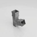 72x72mm Traditional Square Aluminium Downpipe Branches — RAL 7037 / 112.5 Degrees