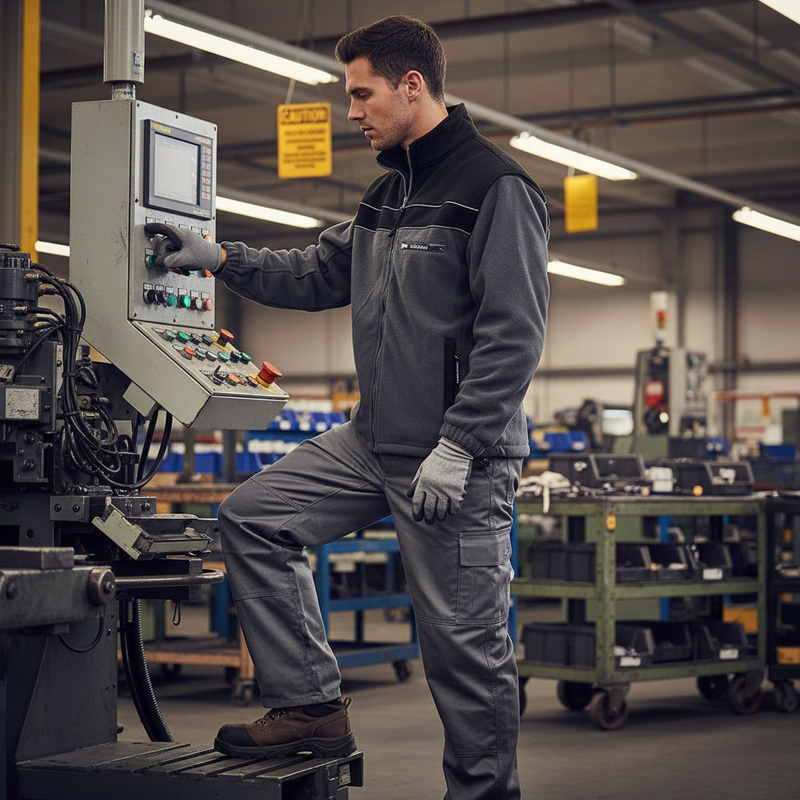 Dark Slate Gray Premium Fleece Jacket with Detachable Sleeves - Black/Grey