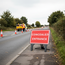 Slate Gray Heavy Duty Concealed Entrance Road Sign 1050x750mm