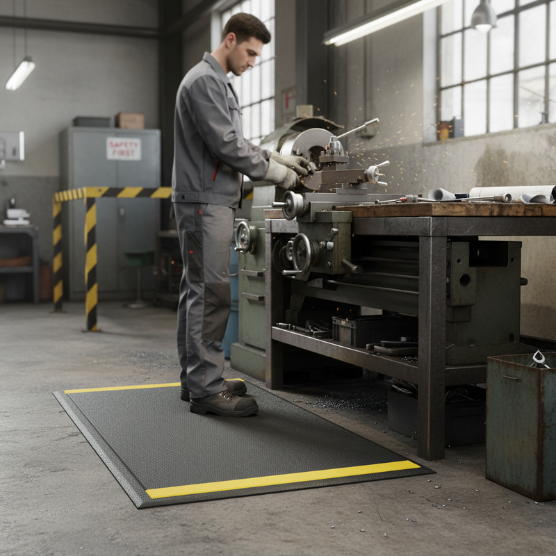 Dim Gray Premium Anti-Fatigue Mat with Pebble Surface - 60cm Width