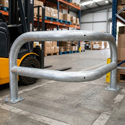 580 x 580 x 430mm Galvanised Angled Corner Safety Barrier