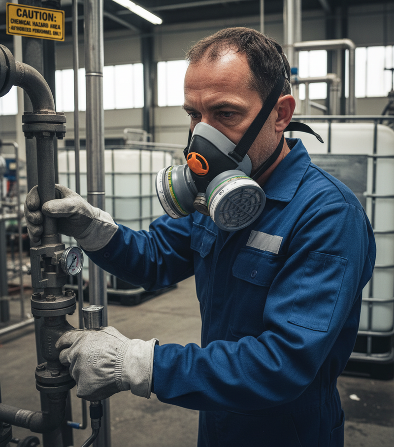 Dark Slate Gray Premium Chem Kit Respiratory Half Mask with 2 Cartridges